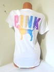 Victoria Secret Pink Ombre Gradient Rainbow Logo Tee T Shirt Jogger Pant Set Xl
