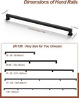 13ft Matte Black Metal Handrail For Indoor Stairs - 500lbs Capacity