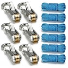 6 Lock Rope Buckle Down Hooks Tie Tightening Tensioner Rope Roller