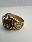 High School Class Ring Gold Tone Plated Siladium Steel Art Carved Gp Size 10