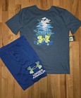 Under Armour Boys Ocean Sharks Beach Short Set Ylg New