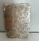Antique English Sterling Silver Calling Card leather Case   Late 1800 s  London