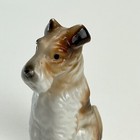 Jack Russel Terrier Figurine Vintage Japan Porcelain 2 5  Brown White Sitting