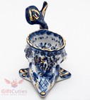 Gzhel Porcelain Caviar Server Bowl Holder Fish  sturgeon  Acipenser Hand Painted