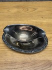Vintage Silver Gravy Boat With Attached Tray