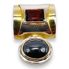 Michou Design - Solid Sterling Silver 22k  Gold Vermeil Garnet   Hematite