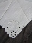 Vintage Embroidery Hankie Flower Emb Handkerchief Floral Hanky 1391
