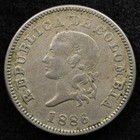 Colombia 5 Centavos 1886  Coin  Inv j538