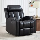 Canmov Manual Recliner Chair  Faux Leather Single Reclining Sofa With Cup Holder