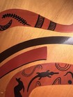 Vintage Eric Juckert Kauri Wood 14  Plate Handpainted Aussie Aboriginal Weapons
