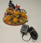 Danbury Mint Pumpkin Patch Boston Terriers Light Up Dog Halloween Figurine