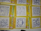 Vintage Aunt Marthas Embroidery Craft Patterns Hot Iron Transfers Lot Of 12