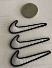  3  Sports Logo  Emblem Embroidered Iron On Patches   Swoosh White 2 x  75    Nice