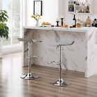Set Of 2 Bar Stools Pvc Adjustable Swivel Kitchen Dining Counter Pub Chair