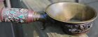 Vtg Chinese Cast Bronze   Cloisonne Enamel Silk Iron Press Pot 7 75  Seaanimals