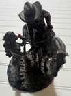 Bronze Horse Cowyboy And Girl Red Flower Cherished Sculpture Paul Cameron Smith