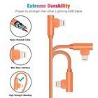 Iphone Charger  3 Pack 90 Degree Charging Cable Mfi Certified Usb 10ft