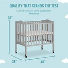 Dream On Me 2-in-1 Folding Portable Crib   Playpen  Pebble Grey  Greenguard Cert