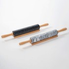 Rolling Pin    deluxe Marble Rolling Pin With Wooden Handles     Durable And Lightwe