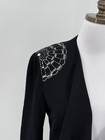 St  John Evening Black Santana Knit Paillette Tie Front Cardigan Sweater Sz 6