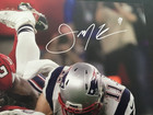 Julian Edelman Autographed 16x20  the Catch  Photo W  Inscription Jsa