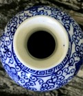 Set Of Two Vintage Chinese Export 6 h Blue And White Handmade Vases 
