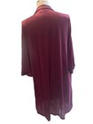 Robe Vintage Vanity Fair Medium Burgundy Robe Silky Nylon Pockets Embroidered