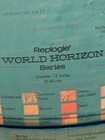 Vintage Replogle World Horizon 12    Illuminated Light Up Globe Mcm Wood Base Read