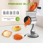 Stainless Steel Rotary Vegetable Cheese Grater Potato Slicer  5-in-1 Countertop