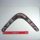 Handcrafted Wooden Boomerang Aboriginal Art Design Signed Australian Hunting