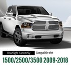 Oe Style Projector Headlights Black Housing Led Drl Set For 2013-2018 Dodge Ram