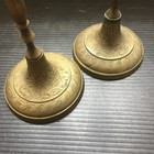 2 Vintage 1950s Brass Candle Holder Candlestick Engraved Floral Design 6 5 h