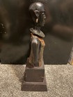 African Hand Carved Wooden Statue Man Wood Figurine Tribal Art 16    Tall Vintage