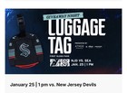 Set Of 2 2026 Seattle Kraken Luggage Tag 3rd Jersey Sga 1 25 26 New   In Hand