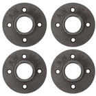 4 Pack 1  Malleable Iron Floor Flange - Vintage Industrial Style For Diy Project
