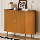 Sideboard Buffet Cabinet Fluted Coffee Bar Sliding Doors Adjustable Shelf 40 