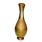 Vintage Brass Jug Old Indian Highly Decorated Etched Gold Color Rare Antique