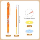 8pack 0 5mm Erasable Gel Pens With 20 Refills   2 Erasers  Orange