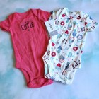 New Baby Girl Carters Bodysuits Size Newborn Nb Onepiece Romper Lot Of 4pcs
