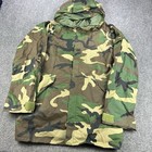 Military Cold Weather Parka Woodland Camouflage Liner Size Xl  long 