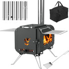 Portable Hot Tent Stove Wood Burning W  Chimney   View Glass For Camping Outdoor