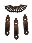 Antique Bronze Ice Box Latch With Keeper  complete Set Of 3  Circa 1897