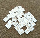 Anglo Saxon Rune Set Viking Runes Of White Marble With Linen Bag 33 Runestones