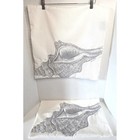 Tommy Bahama Home Seashell Embroidered Toss Pillow Cover Ivory grey 20x20 Set- 2