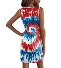 Vervsolys Women s 4th July American Flag Print Vest Dress - Sleeveless V-neck