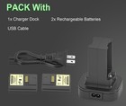 2pack Xbox 360 Controller Rechargeable Battery  4800mah  With Dual Charging Dock