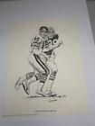 1981 Shell Oil Sketch Print Gary Fencik Nfl Chicago Bears 13 75  X 10 75  Vg