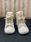 Vintage Leather White Baby Shoes Lace Up