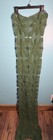 Vintage 72    X 13 5    Hand Crochet Table Runner Dark  Green 3d Grapes Grannycore