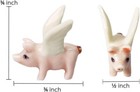    l Pink Pig With Wings Ceramic Piglet Miniature Dollhouse Figurine Animal Decor